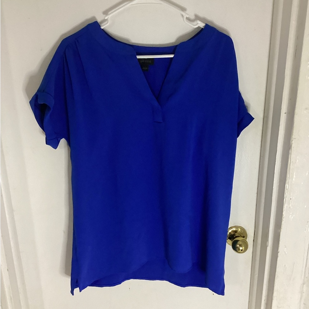 J. Jill womens royal blue vneck blouse size small